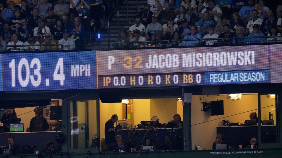 Brewers' Jacob Misiorowski sets World Series velocity record on his first pitch — Fox 11 Green Bay Sports, Richfield Sports news