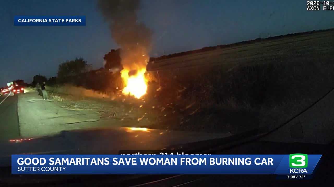 Officers rescue woman from burning car — WISN 12 Milwaukee, Richfield Community news