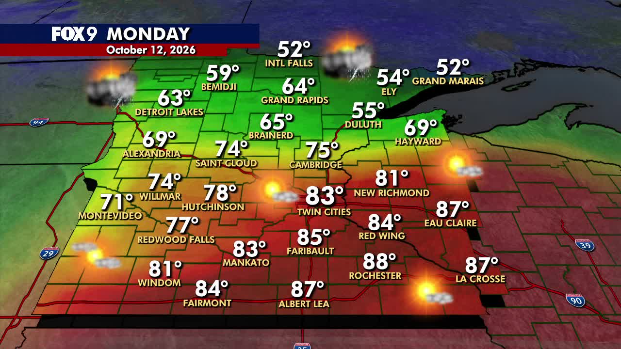 Minnesota weather: Summerlike warmth Monday before cooler Tuesday — FOX 9, Richfield Community news