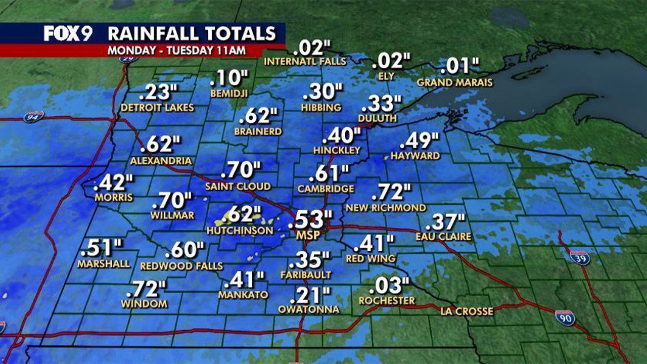 Minnesota weather: Rain totals from Monday and Tuesday showers — Richfield Community news